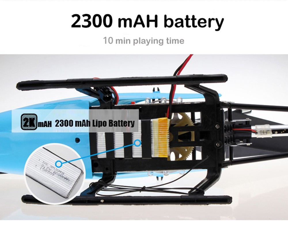 3.5CH 75cm Super Large Remote Control Drone Durable RC Helicopter 2 x 2300mAh Batteries Type C - Red