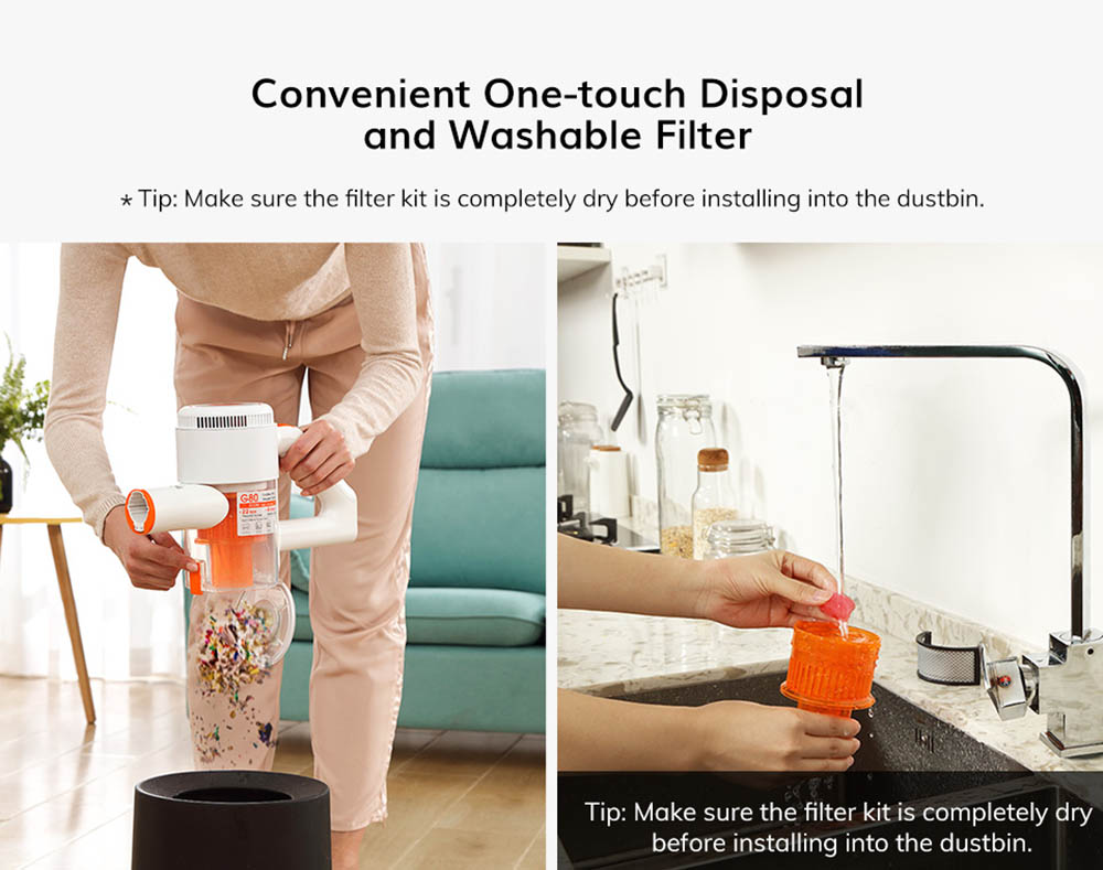 EASINE by ILIFE G80 Cordless Handheld Vacuum Cleaner 22Kpa Suction with Spinning Side Brush 2500mAh Battery 45mins Runtime LED Display - White