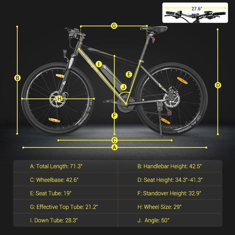 ELEGLIDE M1 PLUS 29 Inch Electric Bike 36V 12.5Ah Battery 100KM Range 250W Brushless Motor 25Km/h Max Speed Shimano 21 Speed Gear 100KM Top Range Dual Disc Brakes Cozy Foam Saddle 29
