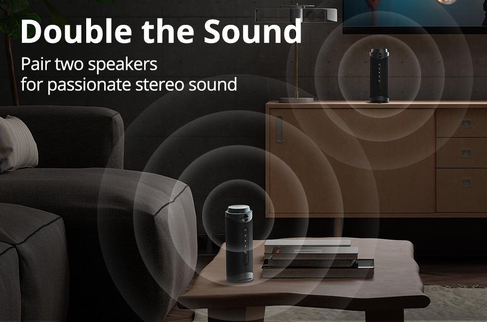 Tronsmart T7 Portable Bluetooth Speaker with LED Lights, 30W Output, SoundPulse, TWS, ATS2853, IPX7 Waterproof, Custom Equalizers