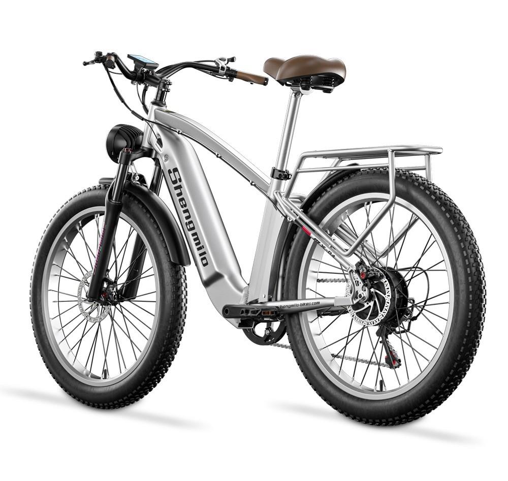 Shengmilo MX04 26*3.0 Inch Fat Tire Electric Moped Bike Mountain Bicycle Bafang 500W Motor 48V 15Ah LG Battery 40Km/h Max Speed Shimano 7-Speed Gear 110KM Max Range IP64 Waterproof TEKTRO E500 Oil Brake