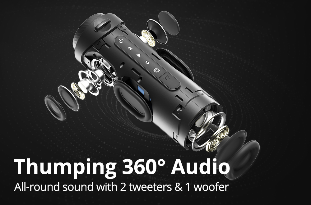 Tronsmart T7 Portable Bluetooth Speaker with LED Lights, 30W Output, SoundPulse, TWS, ATS2853, IPX7 Waterproof, Custom Equalizers