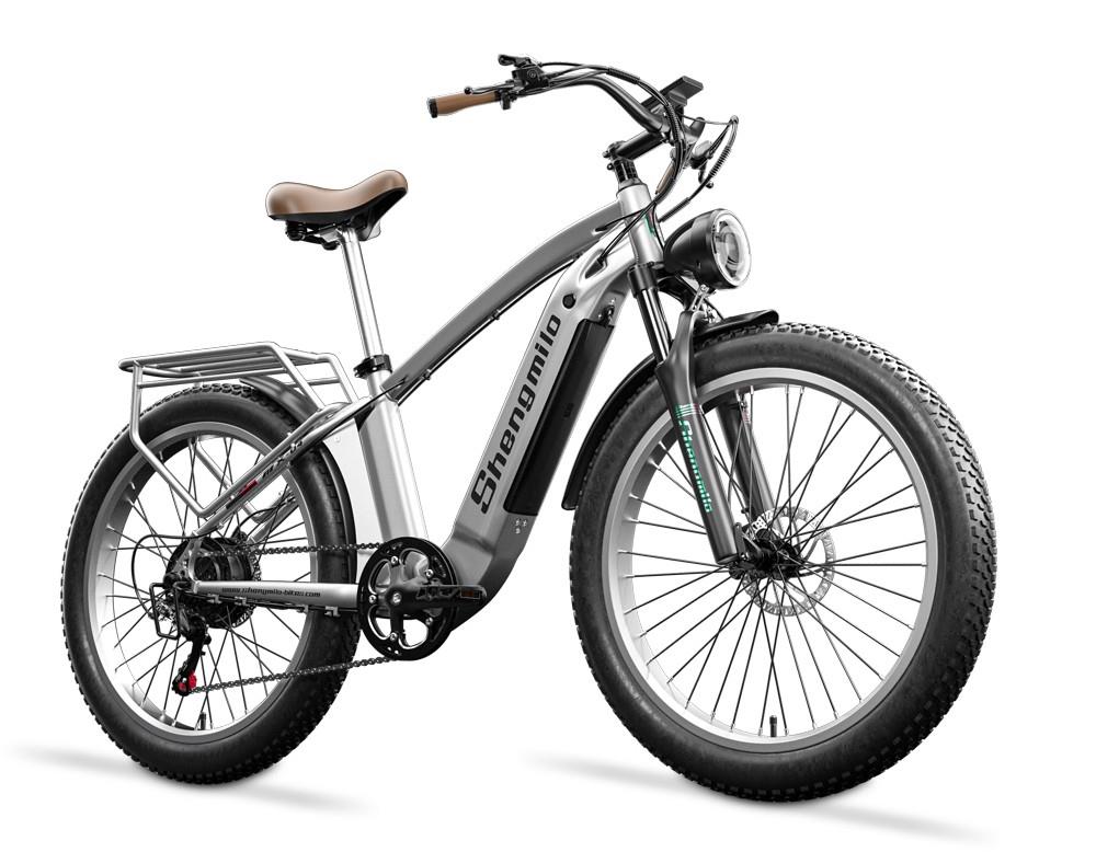 Shengmilo MX04 26*3.0 Inch Fat Tire Electric Moped Bike Mountain Bicycle Bafang 500W Motor 48V 15Ah LG Battery 40Km/h Max Speed Shimano 7-Speed Gear 110KM Max Range IP64 Waterproof TEKTRO E500 Oil Brake