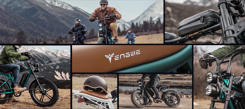 ENGWE M20 Electric Bike 20*4.0'' Fat Tires 750W Brushless Motor 45Km/h Max Speed 48V 13Ah Battery 75KM Range Double Disc Brake Shimano 7-Speed Gears Dual Shock Systems - Green