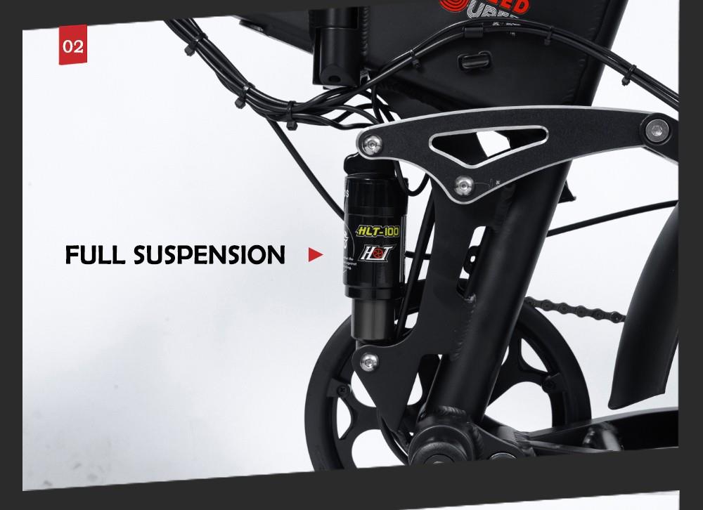 RANDRIDE YX20 Electric Bike 1000W Motor 45km/h Max Speed 48V 17Ah Battery 80-90km Max Range 20*4.0'' Spoke Wheels Fat Tires 150kg Load Shimano 7-Speed Gear
