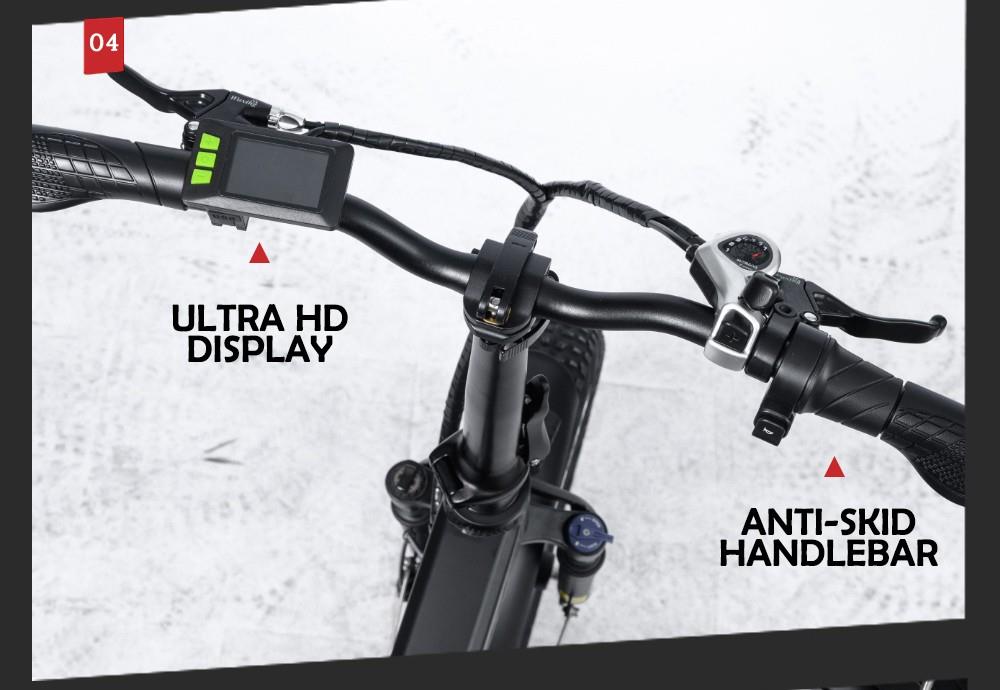 RANDRIDE YX20 Electric Bike 1000W Motor 45km/h Max Speed 48V 17Ah Battery 80-90km Max Range 20*4.0'' Spoke Wheels Fat Tires 150kg Load Shimano 7-Speed Gear
