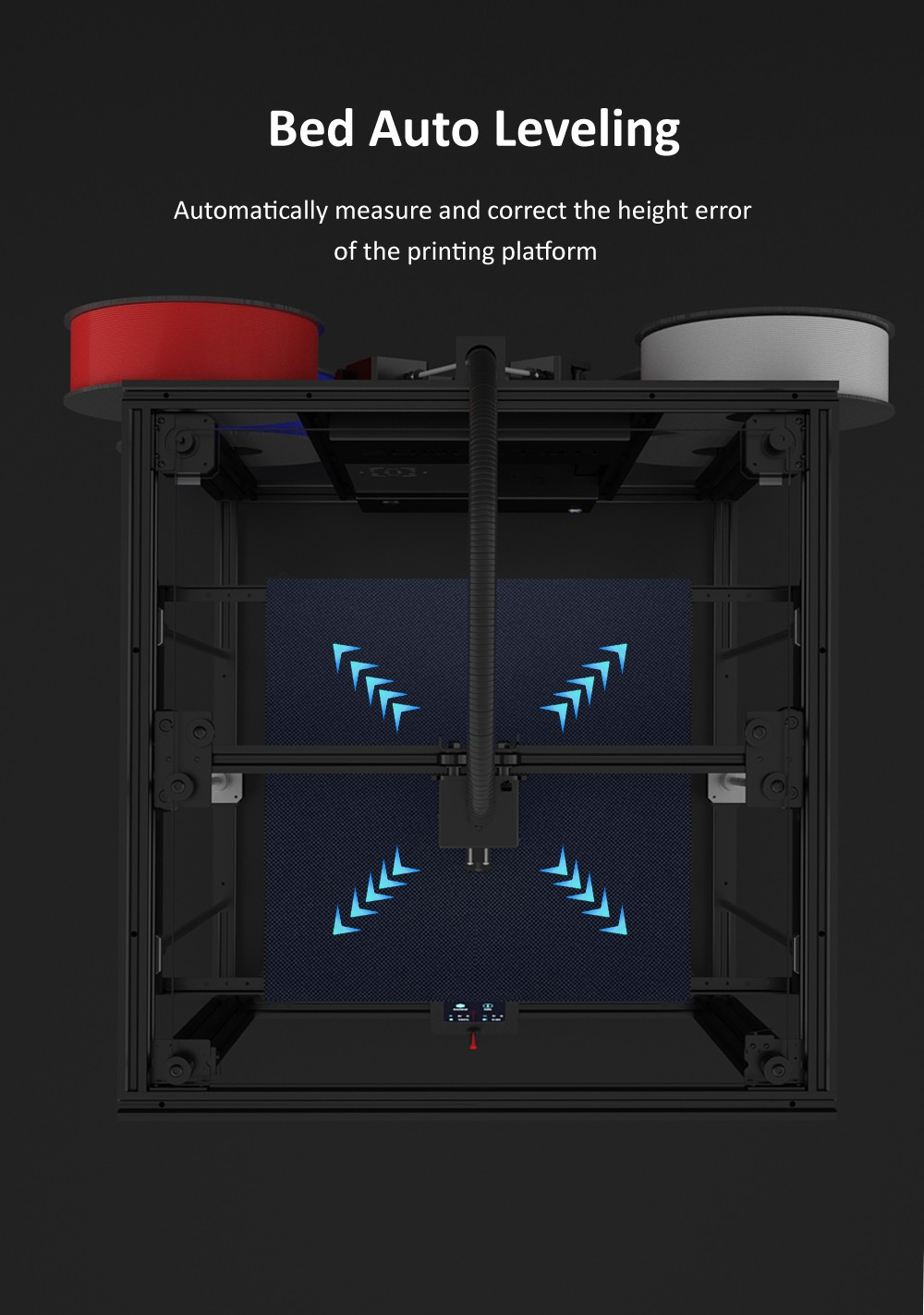 Zonestar Z9V5Pro-MK4 4 Extruders 3D Printer, 4 Colors, Auto Leveling, 32 Bit Control Board, Resume Printing, TFT-LCD, 300x300x400mm