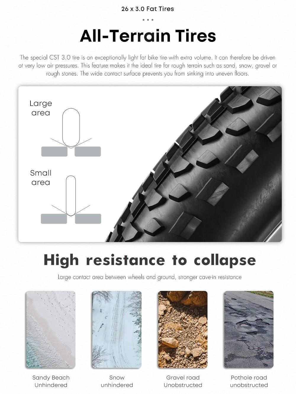 Shengmilo MX04 26*3.0 Inch Fat Tire Electric Moped Bike Mountain Bicycle Bafang 500W Motor 48V 15Ah LG Battery 40Km/h Max Speed Shimano 7-Speed Gear 110KM Max Range IP64 Waterproof TEKTRO E500 Oil Brake