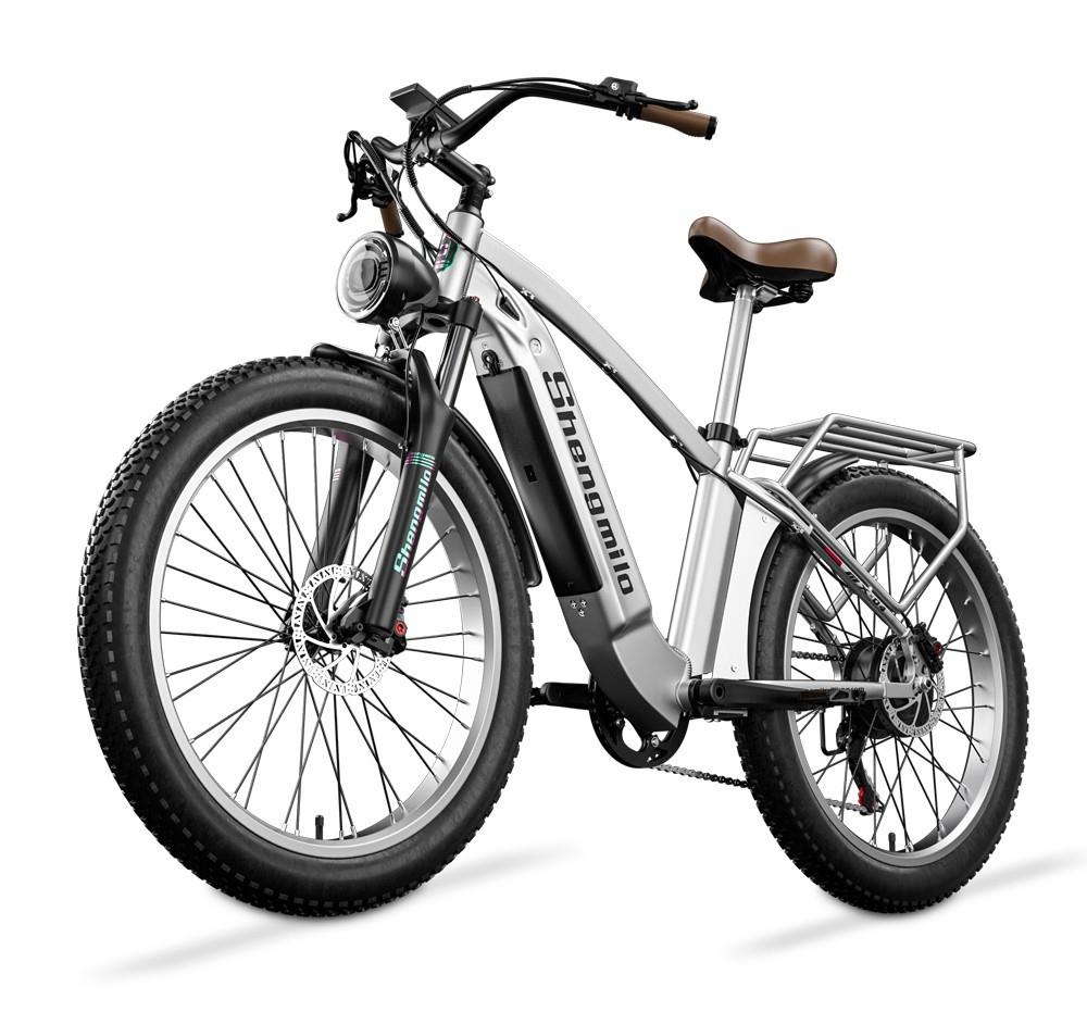 Shengmilo MX04 26*3.0 Inch Fat Tire Electric Moped Bike Mountain Bicycle Bafang 500W Motor 48V 15Ah LG Battery 40Km/h Max Speed Shimano 7-Speed Gear 110KM Max Range IP64 Waterproof TEKTRO E500 Oil Brake