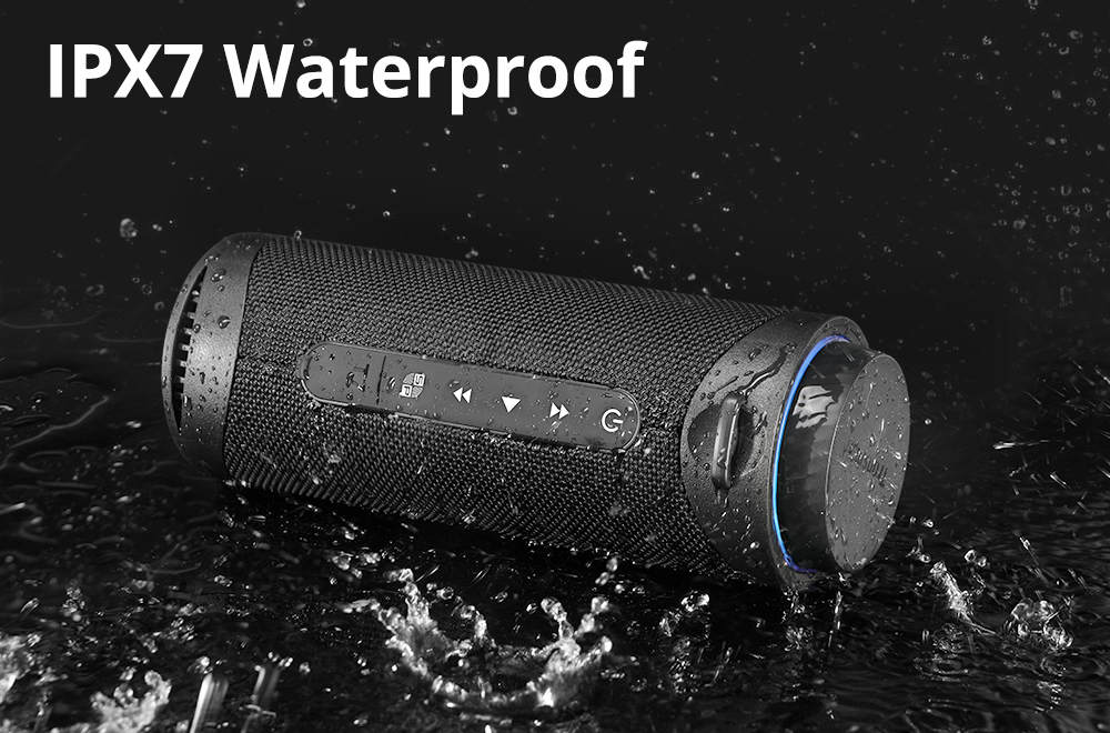 Tronsmart T7 Portable Bluetooth Speaker with LED Lights, 30W Output, SoundPulse, TWS, ATS2853, IPX7 Waterproof, Custom Equalizers