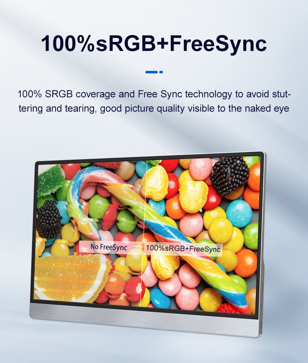 AOSIMAN ASM-125UC-1 12.5 inch Portable Monitor, 4K Resolution, 100% sRGB, Support Double Blind Insertion, IPS Screen