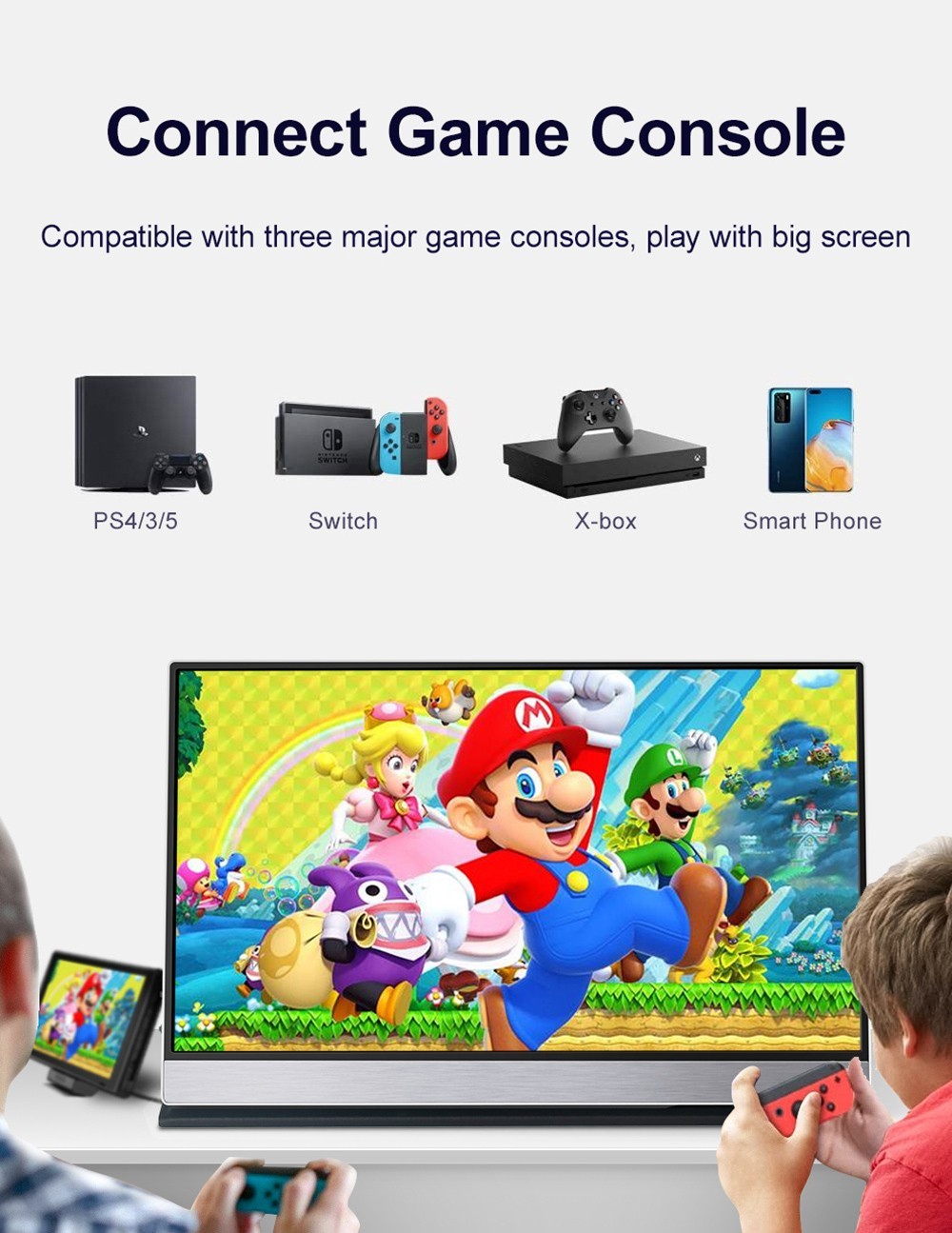 AOSIMAN ASM-125UC-1 12.5 inch Portable Monitor, 4K Resolution, 100% sRGB, Support Double Blind Insertion, IPS Screen