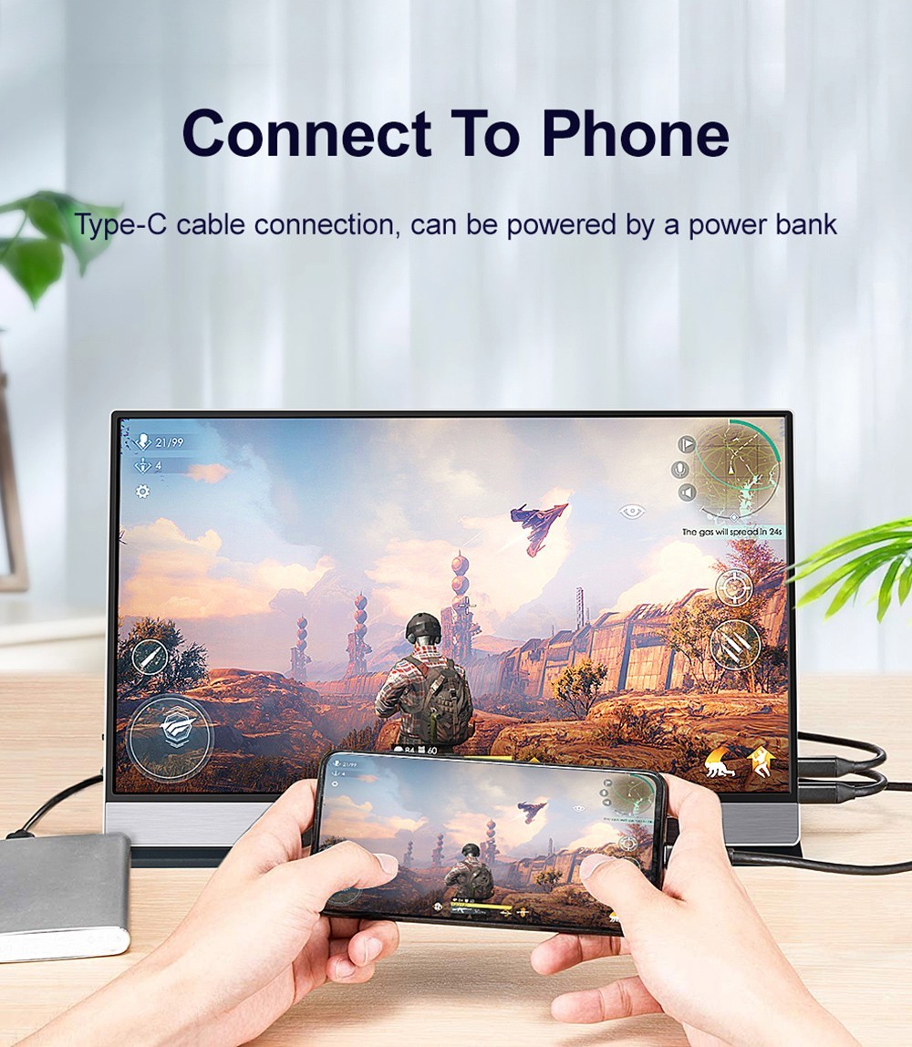 AOSIMAN ASM-125UC-1 12.5 inch Portable Monitor, 4K Resolution, 100% sRGB, Support Double Blind Insertion, IPS Screen