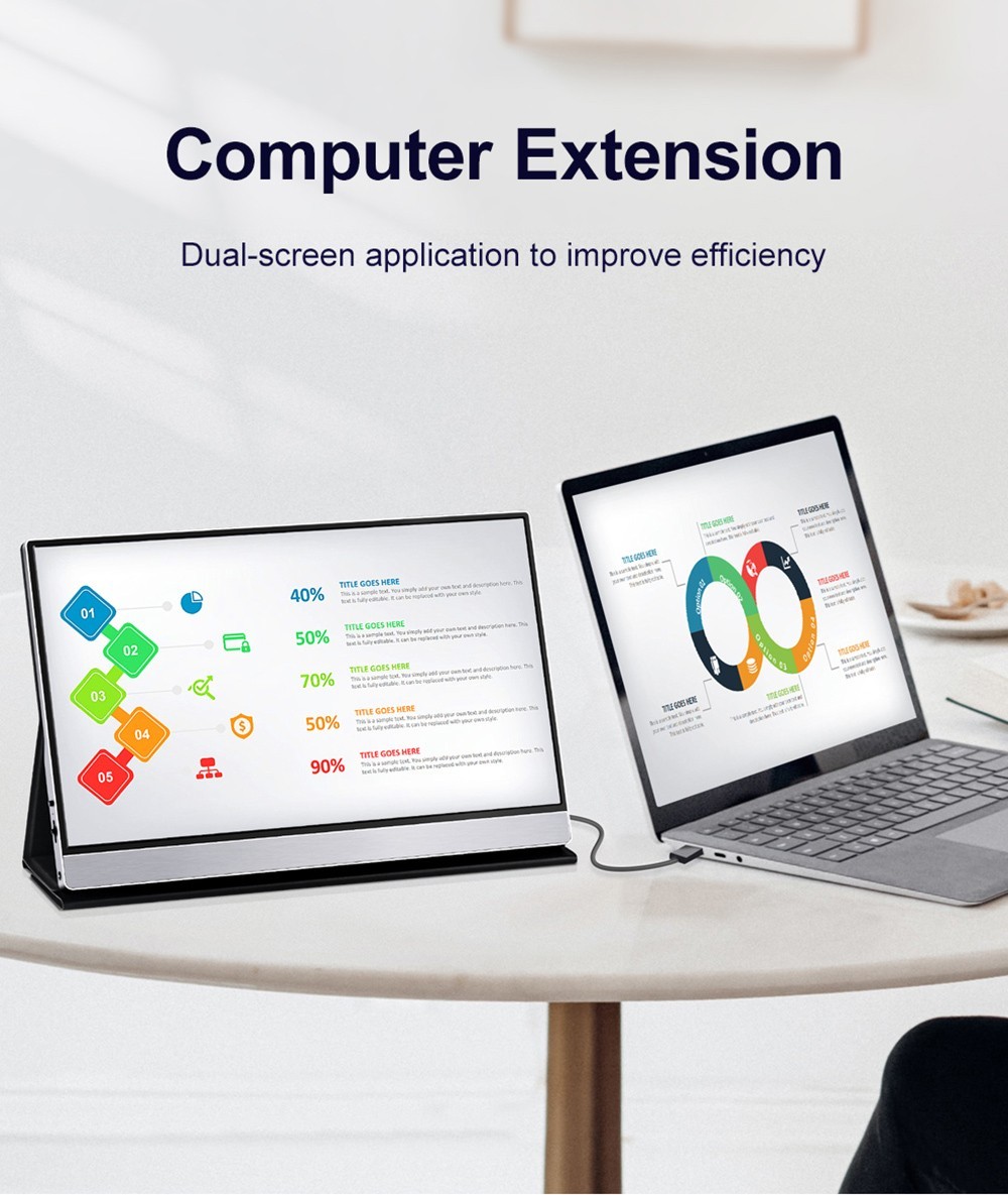 AOSIMAN ASM-125UC-1 12.5 inch Portable Monitor, 4K Resolution, 100% sRGB, Support Double Blind Insertion, IPS Screen
