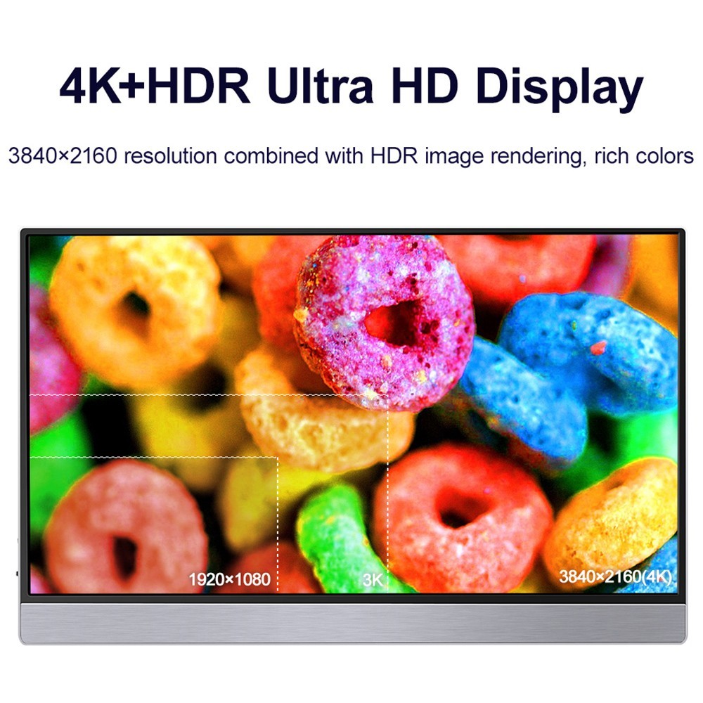 AOSIMAN ASM-125UC-1 12.5 inch Portable Monitor, 4K Resolution, 100% sRGB, Support Double Blind Insertion, IPS Screen