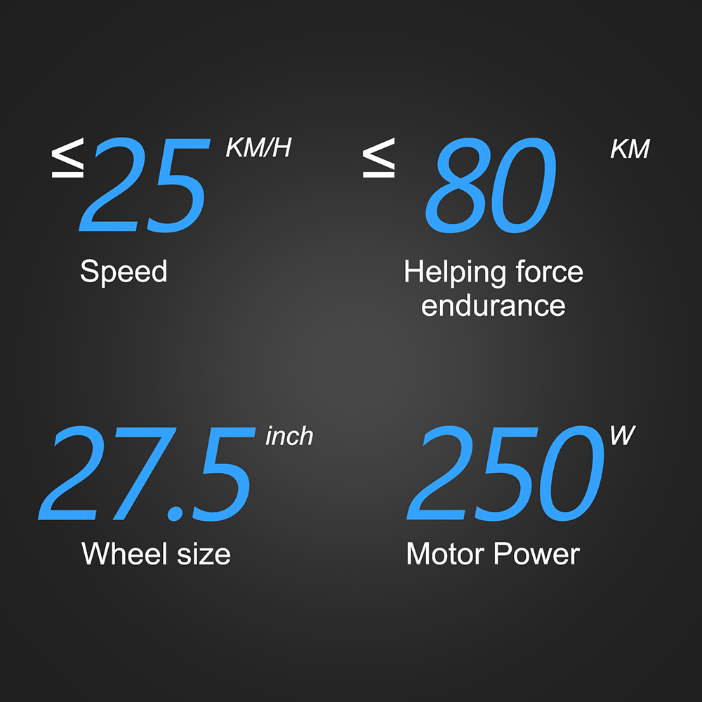 Bezior M1 Electric Bike 27.5 inch Tire 48V 12.5Ah Battery 80km Range 250W Brushless Motor 25km/h Max Speed Frame Shimano 7-speed Shift