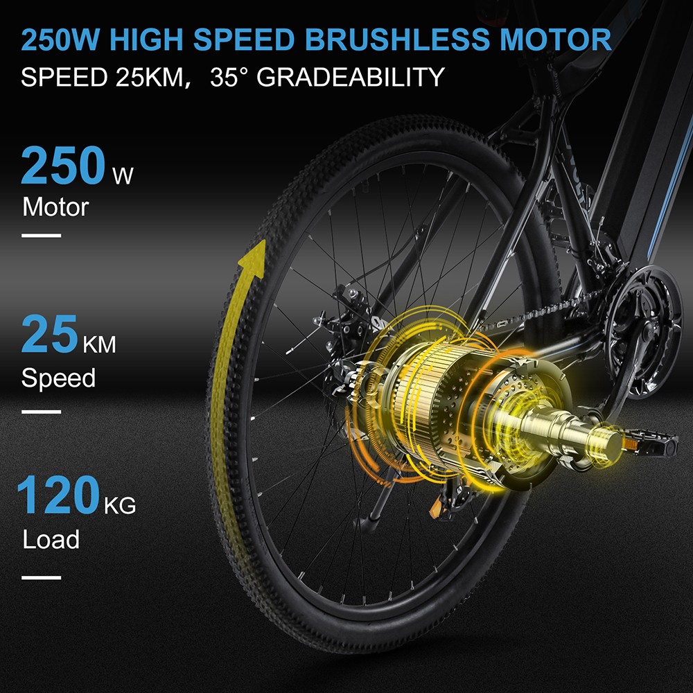 Bezior M1 Electric Bike 27.5 inch Tire 48V 12.5Ah Battery 80km Range 250W Brushless Motor 25km/h Max Speed Frame Shimano 7-speed Shift