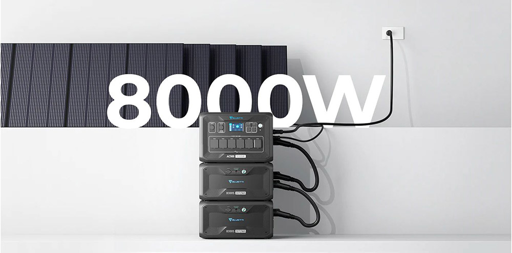 BLUETTI AC500 5000W Home Backup Expandable Power Station, 3000W Solar Input, 5000W AC Outlets, Expandable Capacity From 3072Wh to 18432Wh, 16 Outputs, APP Control