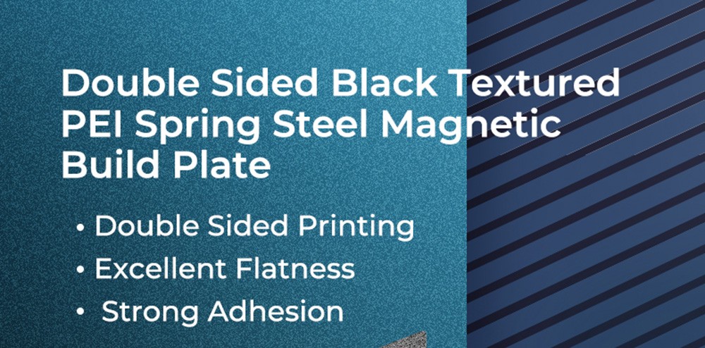 Creality 235*235mm Double-Sided Textured/Smooth PEI Spring Steel Magnetic Build Plate - Black