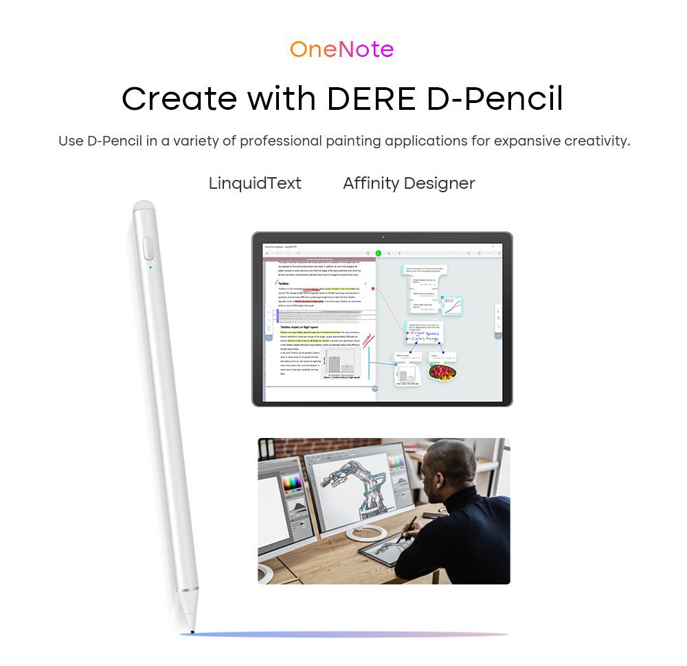 DERE T30 PRO 2-in-1 Laptop 13 inch 2K IPS Touch Screen, Tablet PC/Magic Keyboard + Stylus Pen, 16GB DDR4 1TB SSD Windows 11 Pro, 2.4G & 5G WiFi - Silver