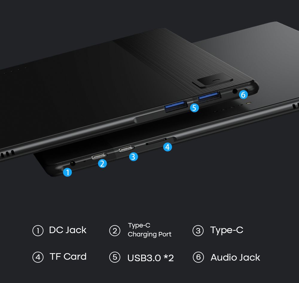 DERE T30 PRO 2-in-1 Laptop 13 inch 2K IPS Touch Screen, Tablet PC/Magic Keyboard + Stylus Pen, 16GB DDR4 1TB SSD Windows 11 Pro, 2.4G & 5G WiFi - Silver