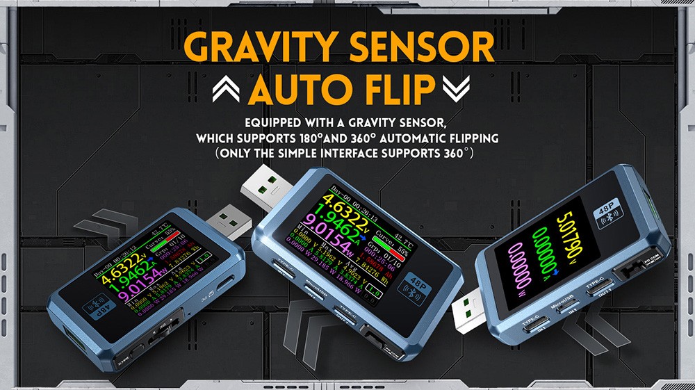 FNIRSI FNB48P USB Voltage Current Tester, Fast Charge Detection, 4-24V Voltage, 6.5A High Current, 4 Function Curves, 5 Ports, Multiple Protocol Triggers, 1.77-inch TFT LCD Display