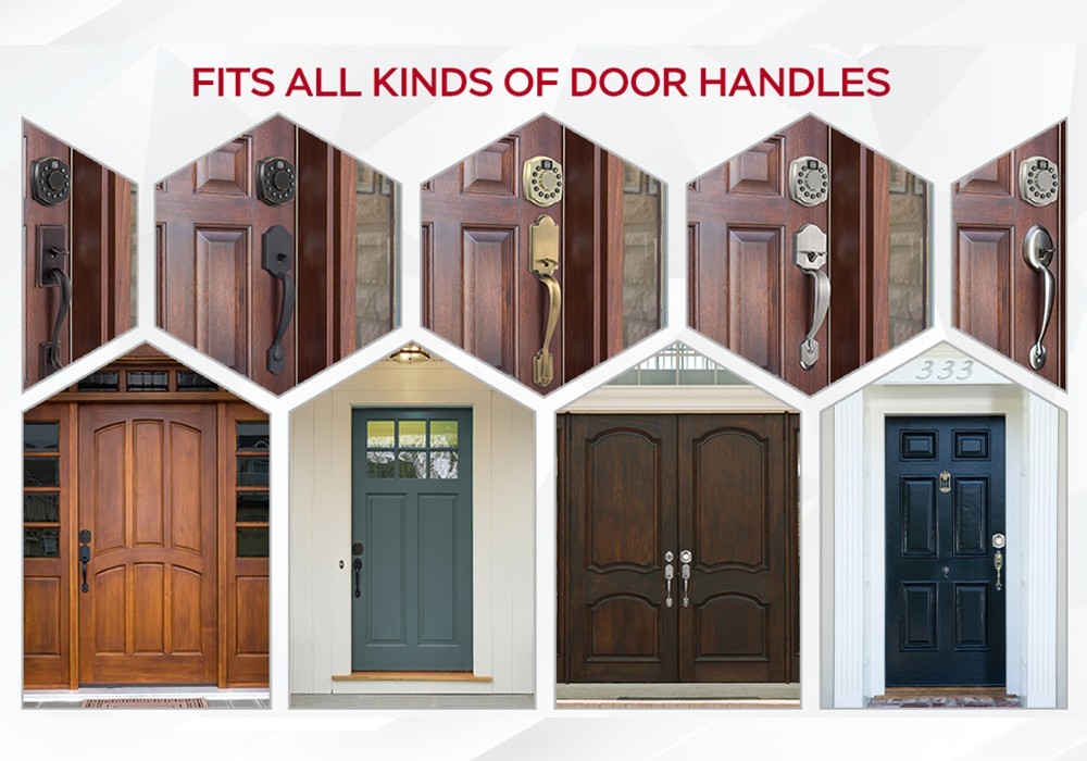 Geek Smart L-F401 4 in 1 Keyless Entry Smart Deadbolt Door Locks, with Keypad, App Control, IC Card, Mechanical Key, IP65 Waterproof, for Both Left and Right - Black