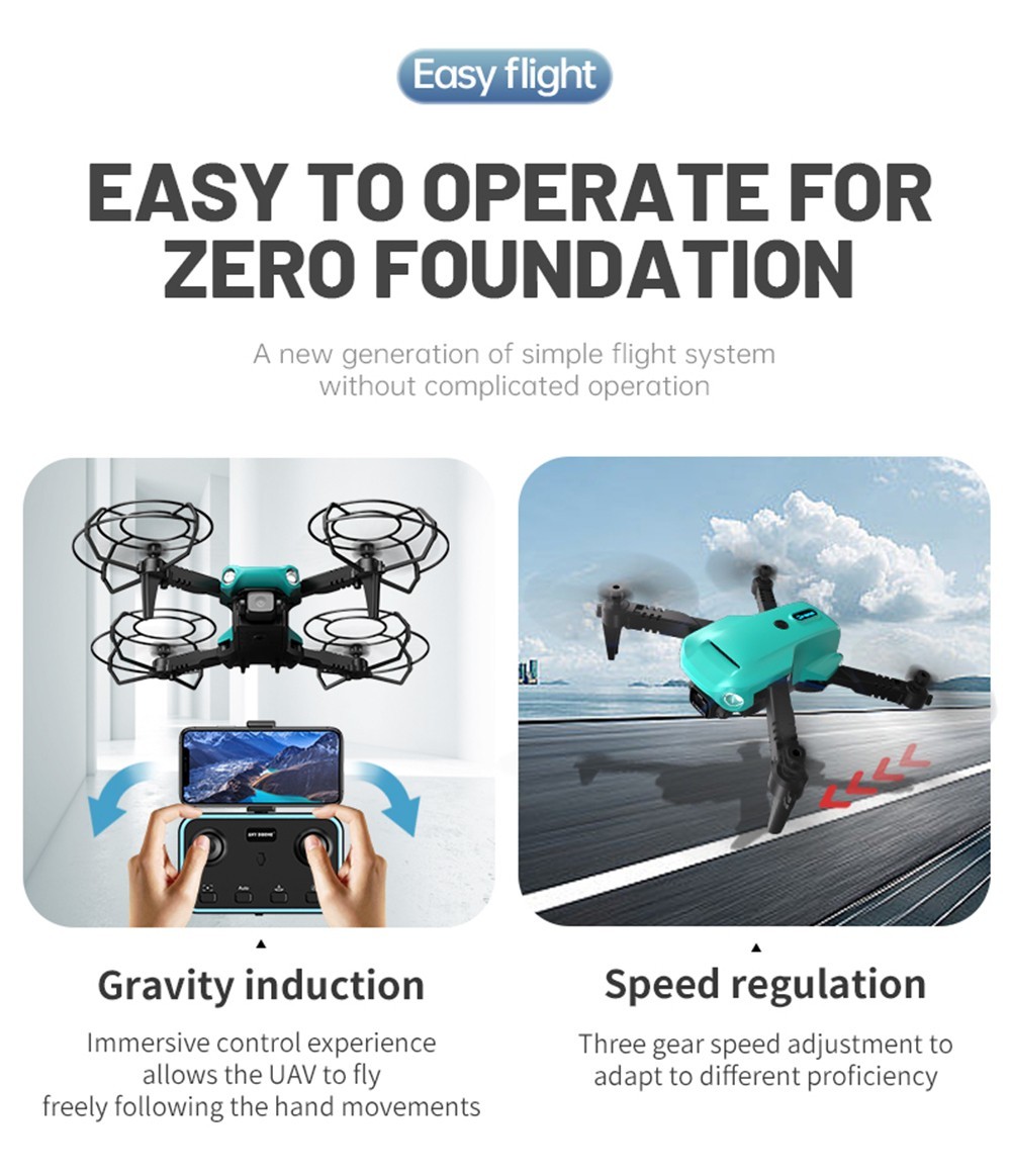 JJRC H111 WiFi FPV RC Drone with HD Dual Camera Altitude Hold Optical Flow Positioning Integrated Storage - 2 Batteries