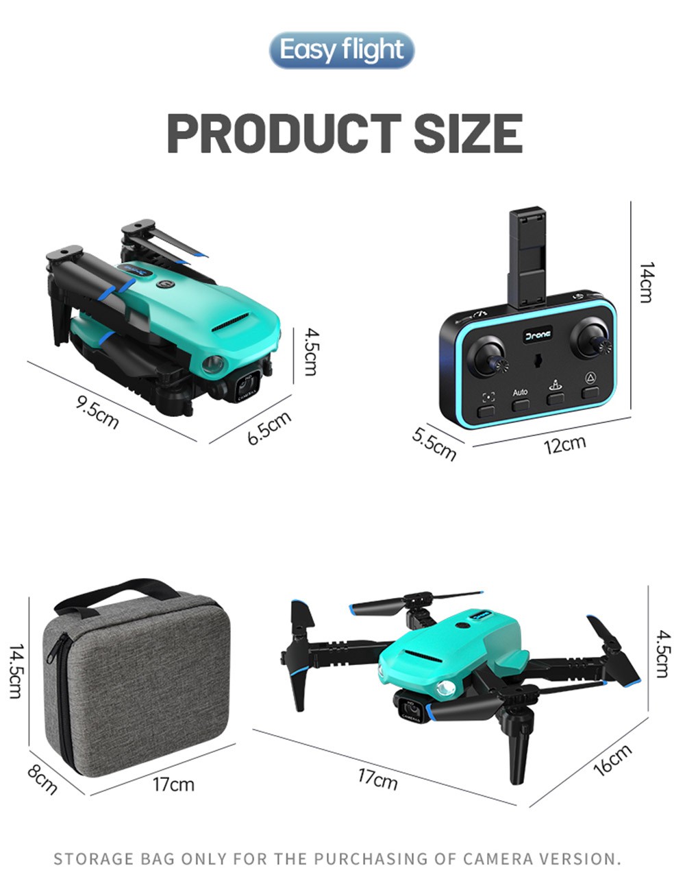 JJRC H111 WiFi FPV RC Drone with HD Dual Camera Altitude Hold Optical Flow Positioning Integrated Storage - 2 Batteries