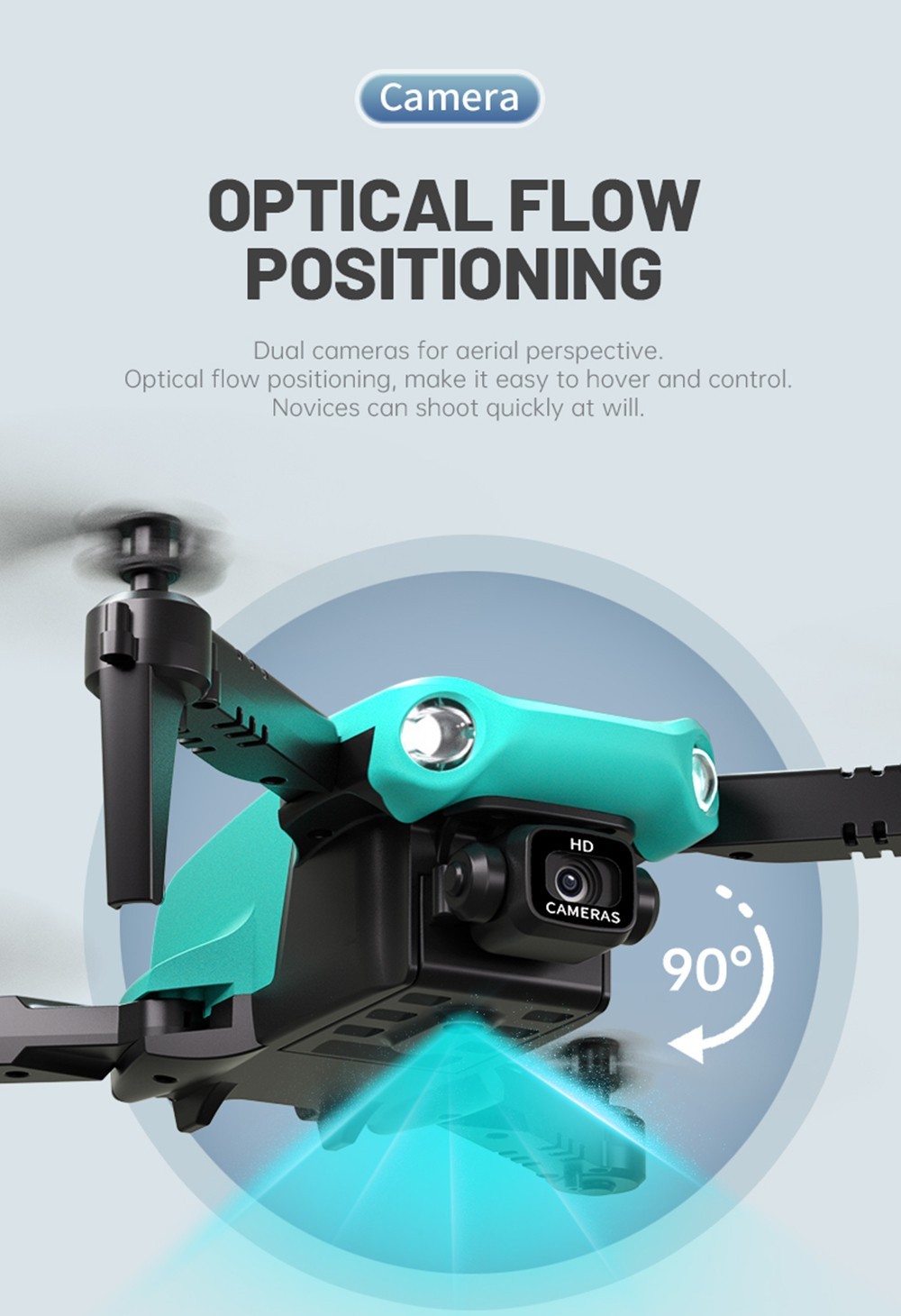 JJRC H111 WiFi FPV RC Drone with HD Dual Camera Altitude Hold Optical Flow Positioning Integrated Storage - 2 Batteries