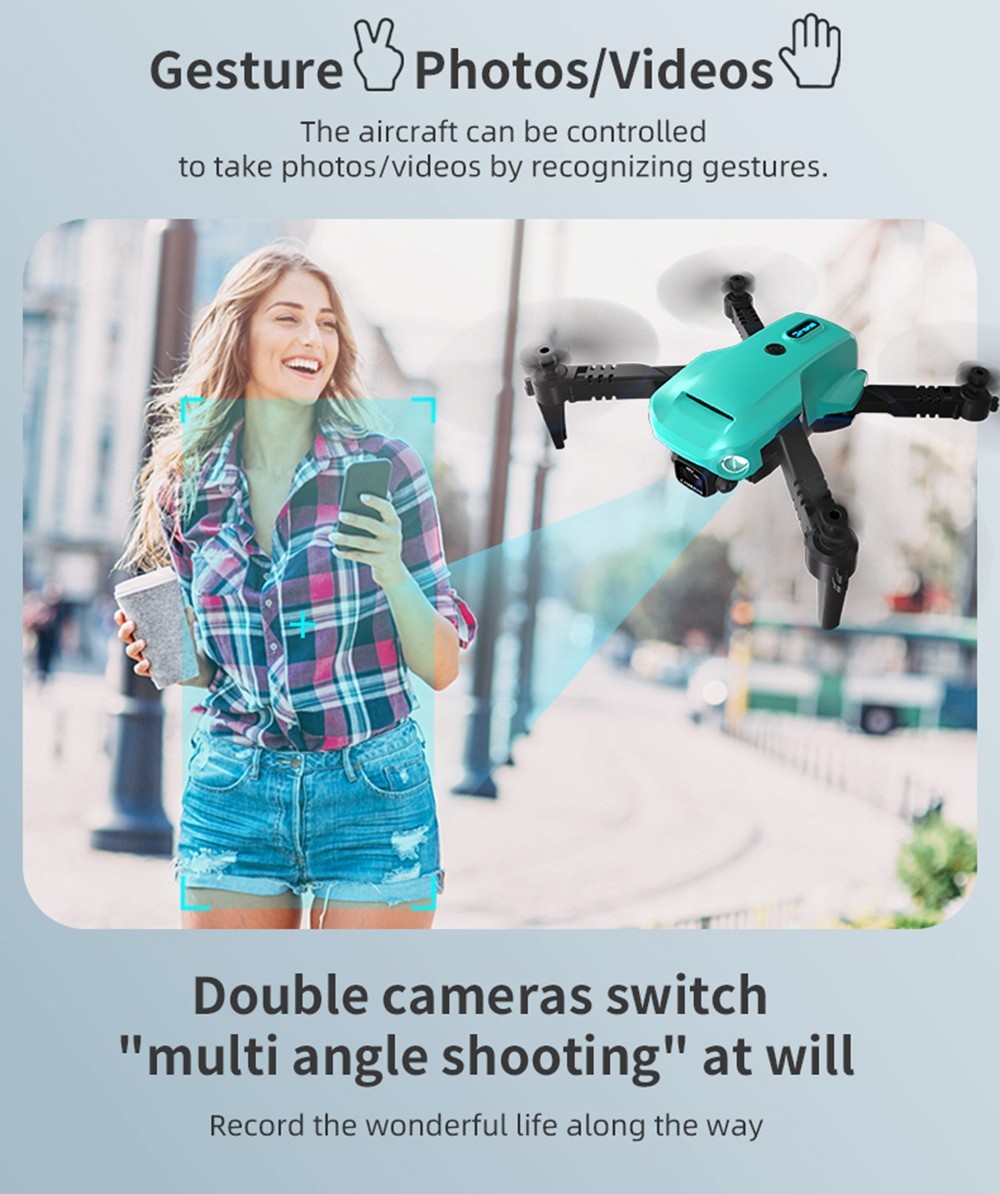 JJRC H111 WiFi FPV RC Drone with HD Dual Camera Altitude Hold Optical Flow Positioning Integrated Storage - 2 Batteries