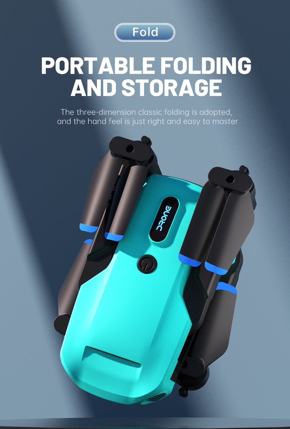 JJRC H111 WiFi FPV RC Drone with HD Dual Camera Altitude Hold Optical Flow Positioning Integrated Storage - 2 Batteries