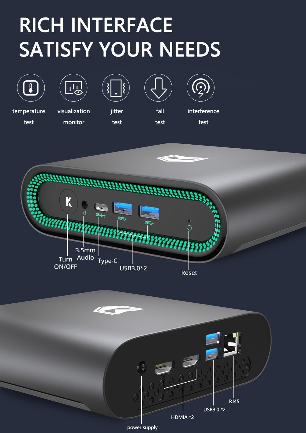 KUU Mingar 3 MINI PC AMD Ryzen 7 3750H Processor up to 4.0 GHz, 16GB DDR4 512GB SSD, Windows 11 Pro, BT5.0, 2.4/5G WiFi