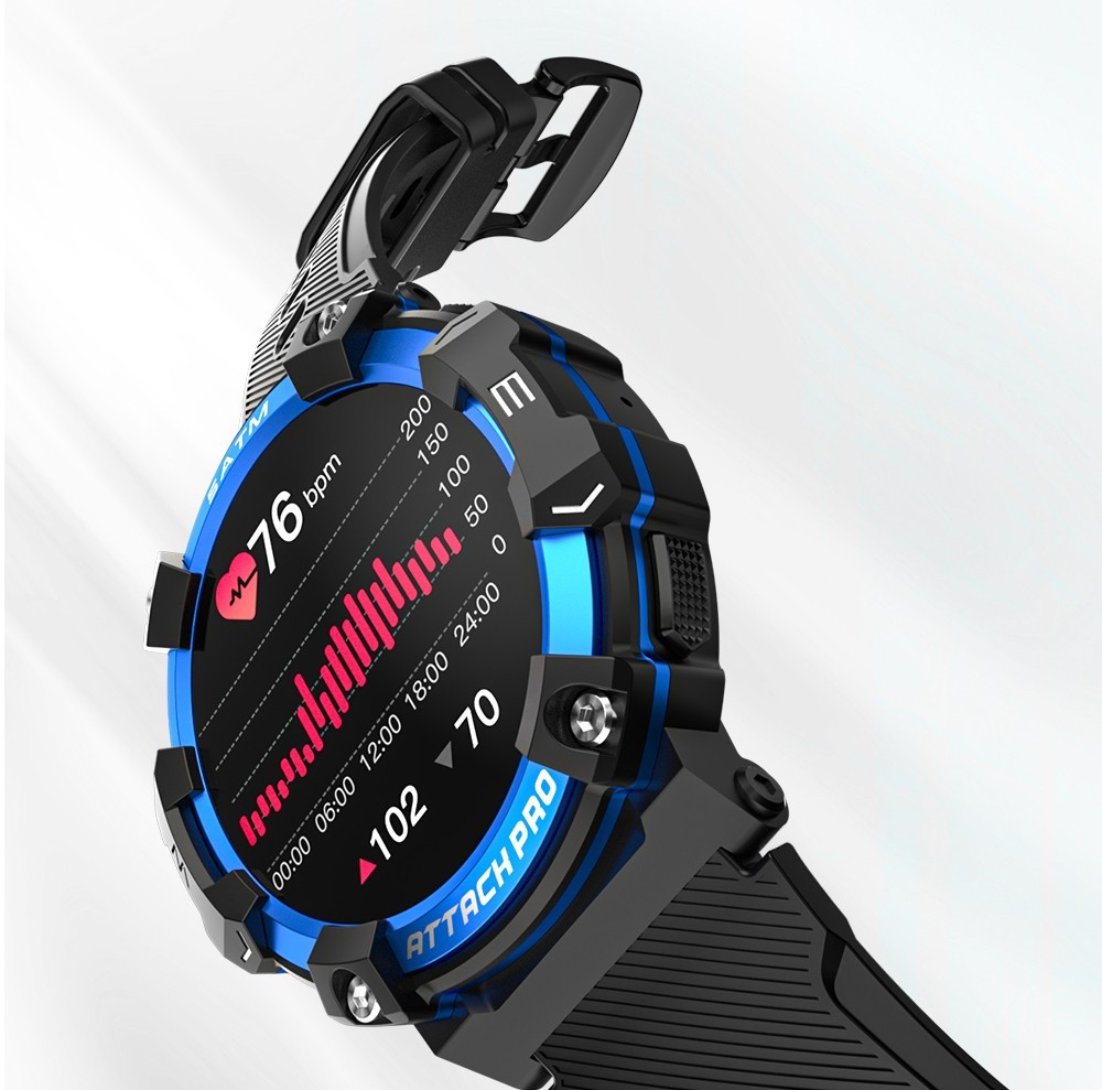 LOKMAT ATTACK 2 Pro Smartwatch 1.39'' TFT LCD Screen Bluetooth 5.2 IP68 Waterproof Heart Rate & Blood Pressure Monitor, Fitness Tracker - Black