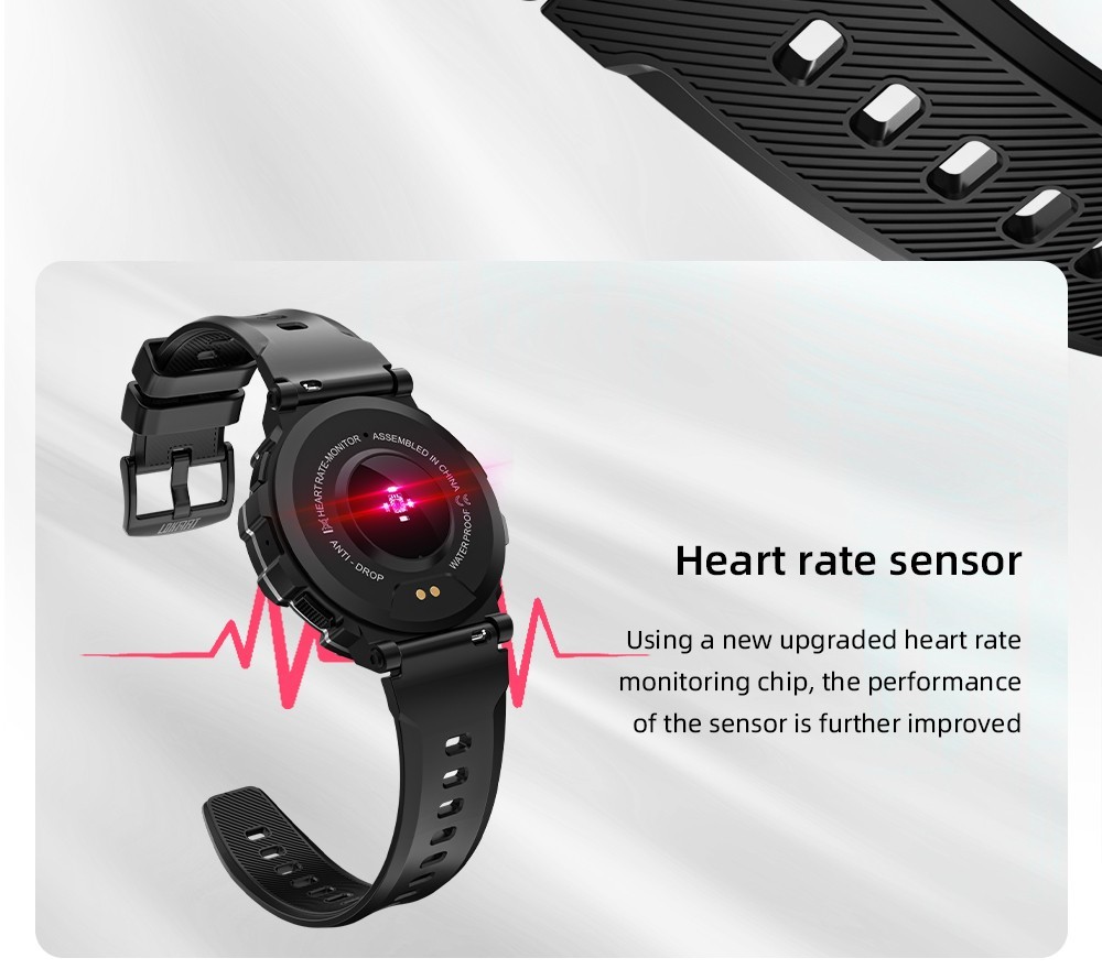 LOKMAT ATTACK 2 Pro Smartwatch 1.39'' TFT LCD Screen Bluetooth 5.2 IP68 Waterproof Heart Rate & Blood Pressure Monitor, Fitness Tracker - Black