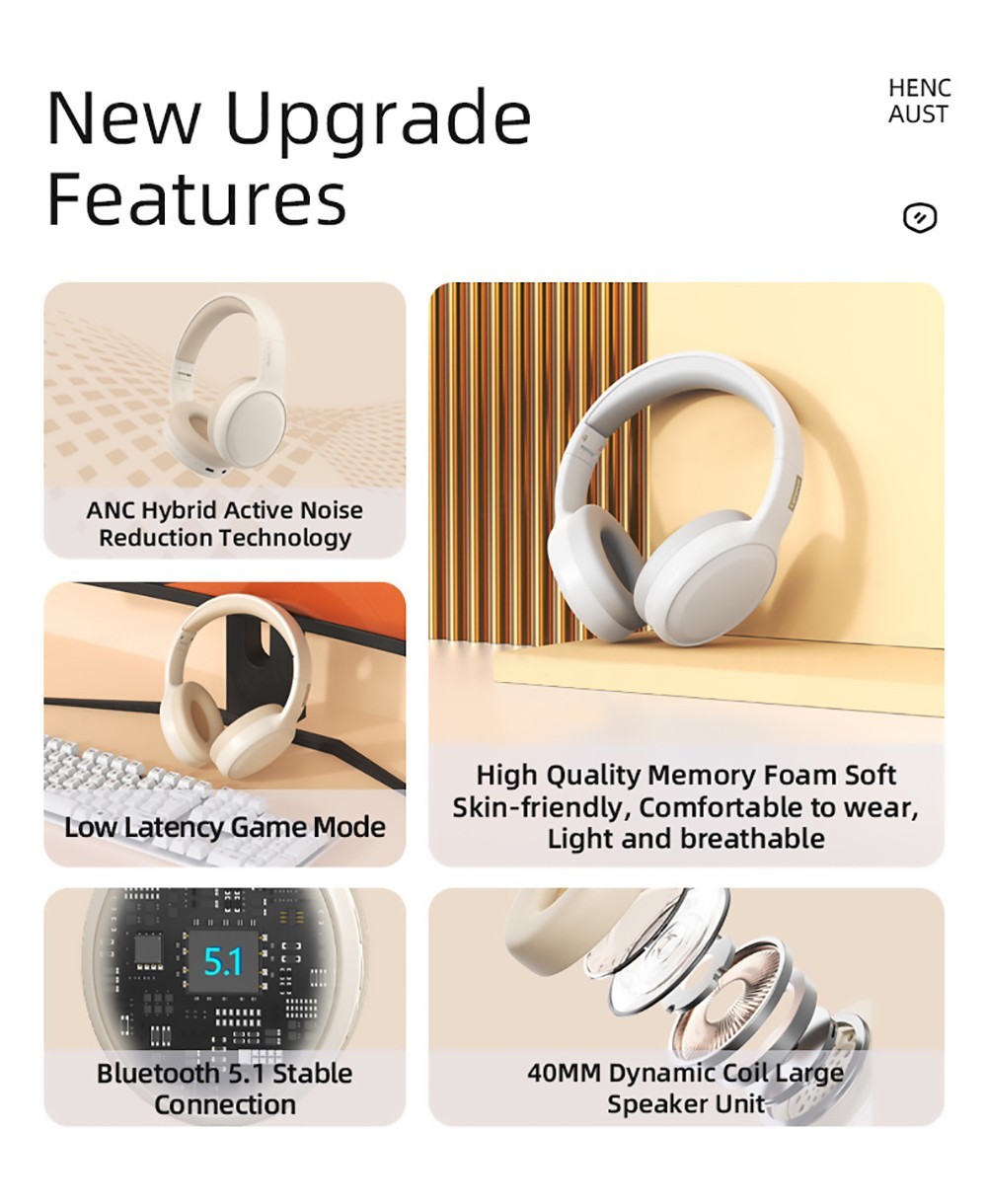 Lenovo TH30 Headset ANC Headset Bluetooth 5.1 Black
