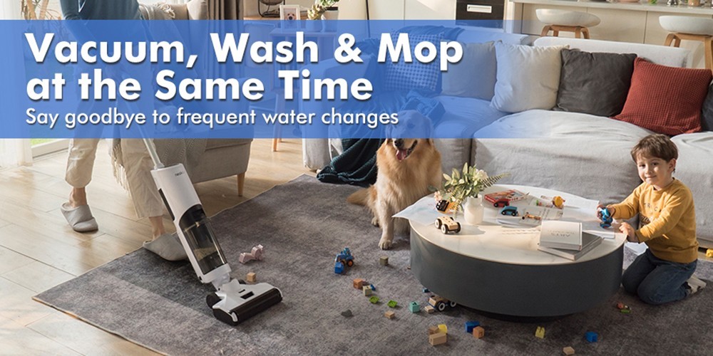 Neakasa PowerScrub 2 Wet Dry Cordless Vacuum Cleaner, 3 in 1 Vacuum Wash and Mop, 18000Pa Strong Suction, 780ml Clean Water Tank, Self-Cleaning, Eco / Max mode, Up to 30 mins Runtime, LCD Display