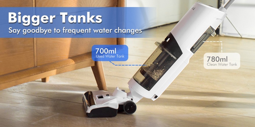 Neakasa PowerScrub 2 Wet Dry Cordless Vacuum Cleaner, 3 in 1 Vacuum Wash and Mop, 18000Pa Strong Suction, 780ml Clean Water Tank, Self-Cleaning, Eco / Max mode, Up to 30 mins Runtime, LCD Display