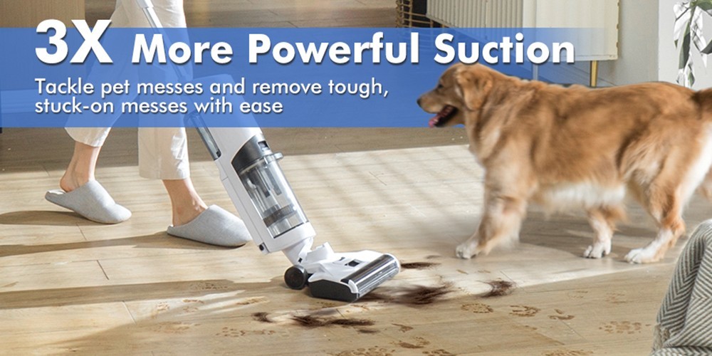 Neakasa PowerScrub 2 Wet Dry Cordless Vacuum Cleaner, 3 in 1 Vacuum Wash and Mop, 18000Pa Strong Suction, 780ml Clean Water Tank, Self-Cleaning, Eco / Max mode, Up to 30 mins Runtime, LCD Display