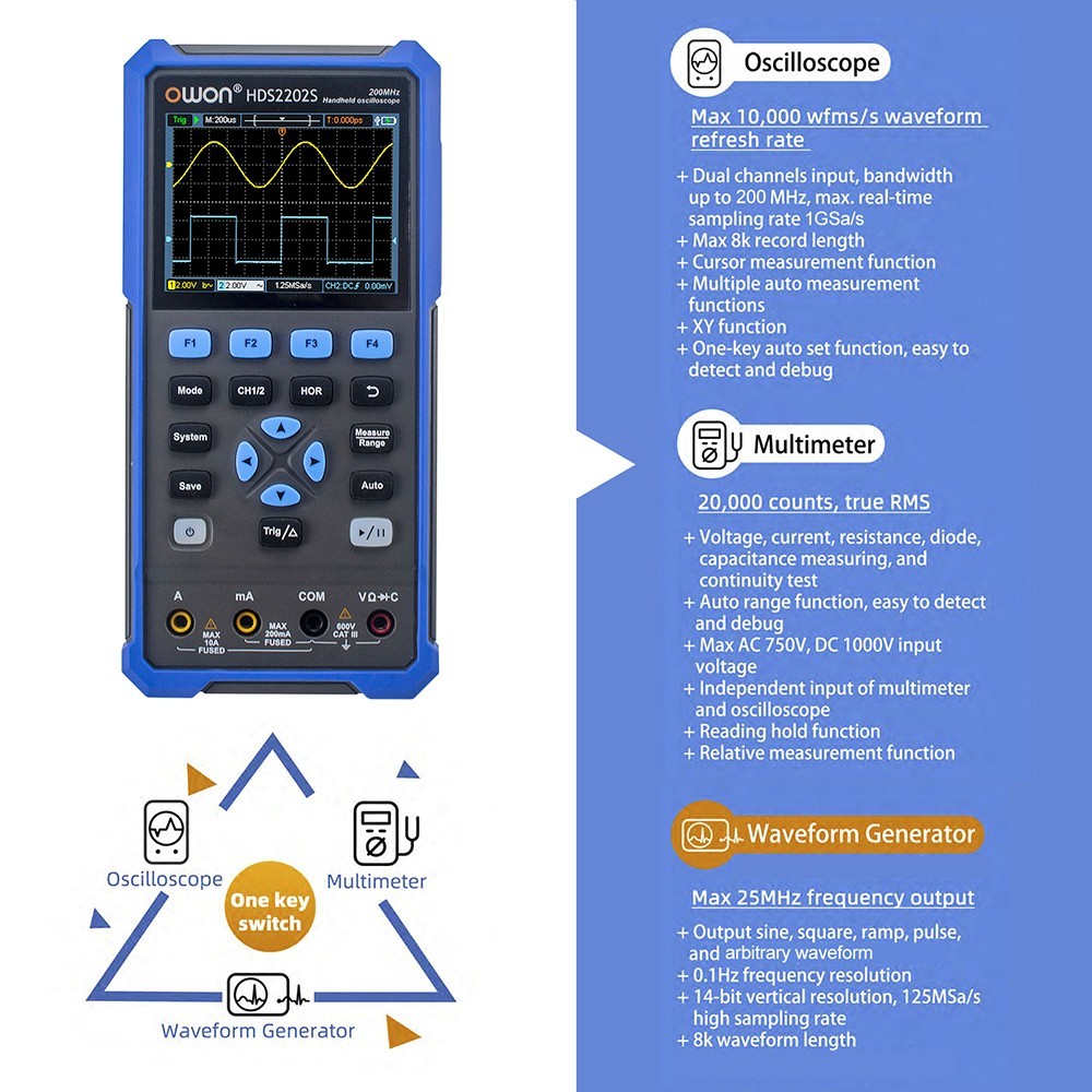 Owon Hds S In Digital Oscilloscope Uk Plug