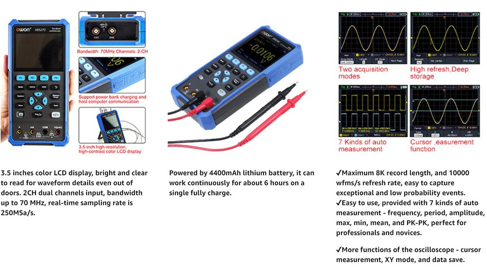 Owon Hds S In Digital Oscilloscope Us Plug