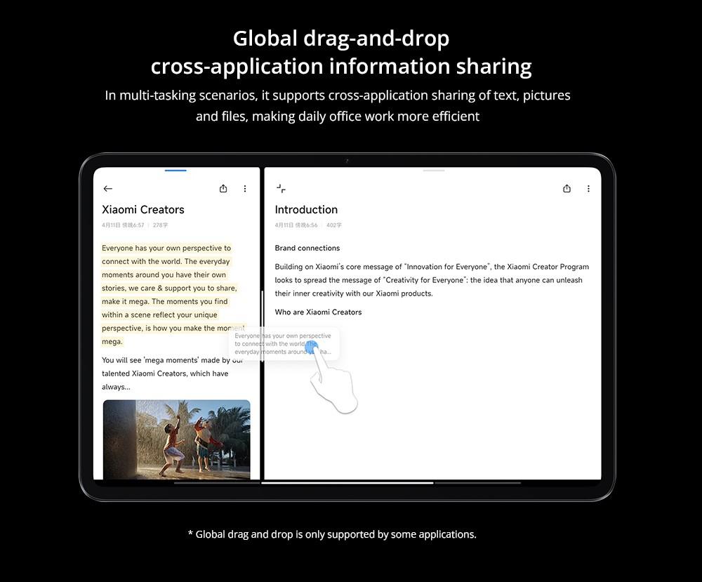 Xiaomi Pad 6 Pro CN Version Snapdragon 8+ Processor, Android 13, 12GB RAM 256GB ROM, 50MP + 20MP Cameras, WiFi 6 - Black