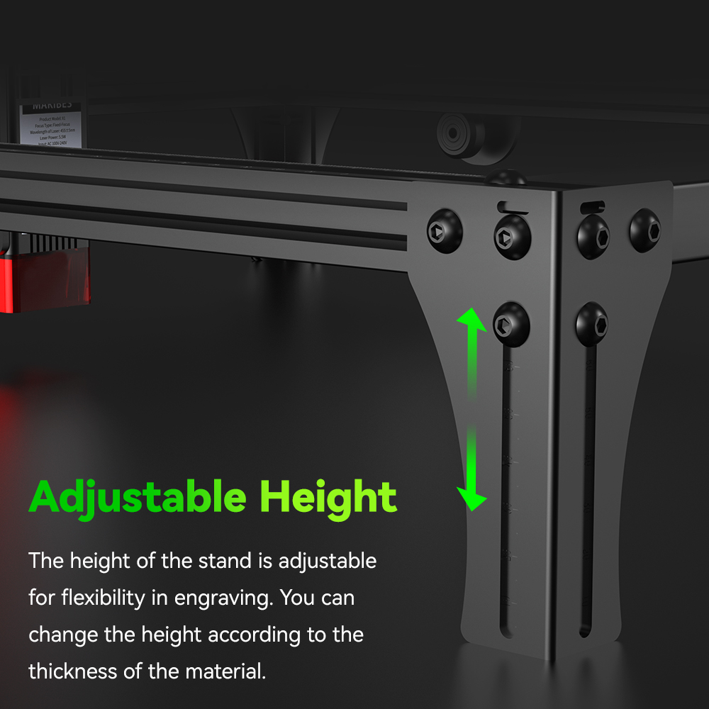 Makibes X1 5.5W Laser Engraver, 0.07*0.08mm Compressed Spot, 0.01mm Accuracy, 8000mm/min Engraving Speed, Engraver On Wood/Paper/Cardboard/Plastic/PCB board/Stainless Steel/Ceramic/Cloth, 410*400mm
