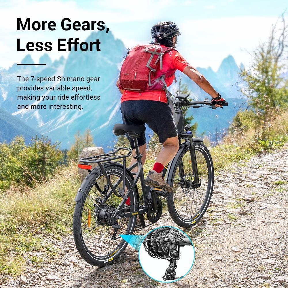 2PCS ELEGLIDE T1 STEP-THRU Electric Trekking Bike 27.5 Inch CST Tires 36V 13AH Battery 250W Brushless Motor Shimano 7 Gears Max Speed 25Km/h Max Range 100KM Max Load 120KG IPX4 Waterproof Dual Disk Brake Trekking E-Bike - Gray