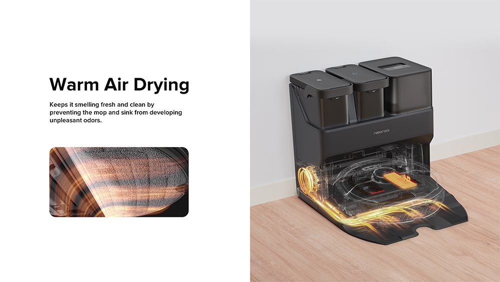 Roborock S7 Max Ultra Robot Vacuum Cleaner, 5500Pa Suction, Auto Drying, Self-Cleaning & Emptying, VibraRise Mopping, Reactive Tech Obstacle Avoidance, Fast & Off-peak Charging - Black