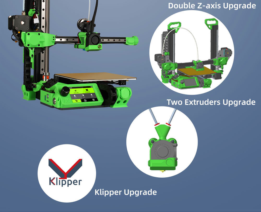 Lerdge iX 3D Printer Kit, Auto Leveling, 0.1mm Printing Accuracy, 200mm/s Printing Speed, PEI Flexible Sheet, 3.5 Inch IPS Touch Screen, TMC2226 Silent Driver, Resume Printing, Full-Metal Extruder, 180*180*180mm - Blue