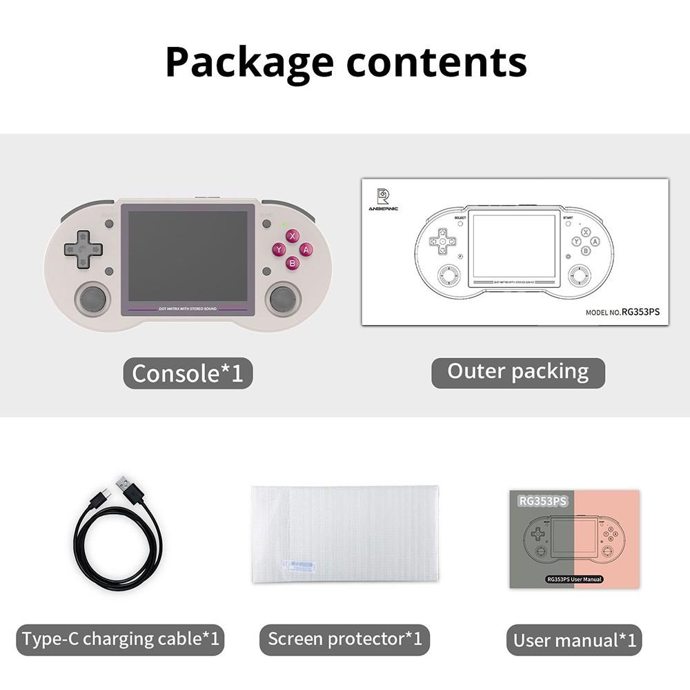 ANBERNIC RG353PS Game Console 128GB TF Card - Grey
