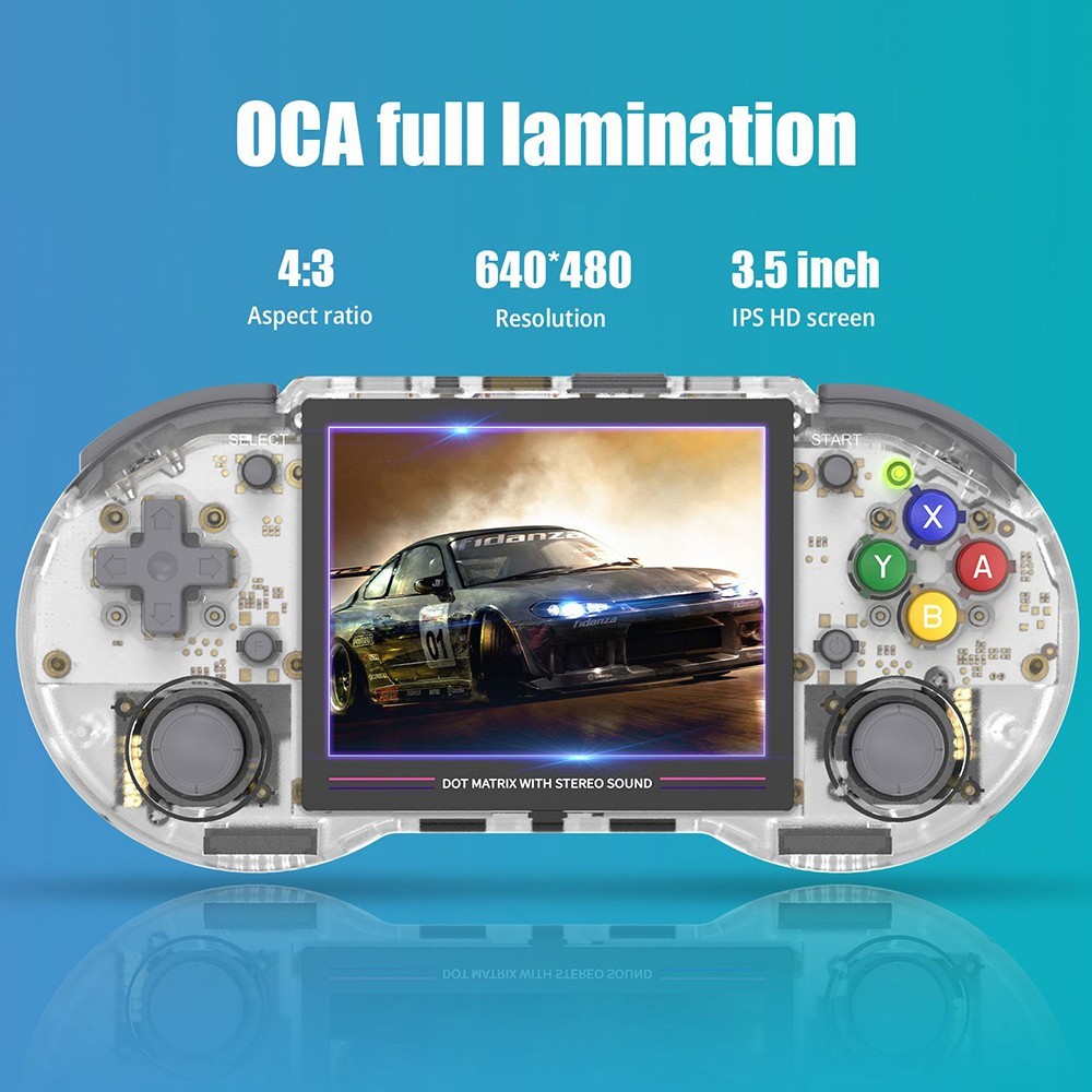 ANBERNIC RG353PS Game Console 128GB TF Card - White Transparent