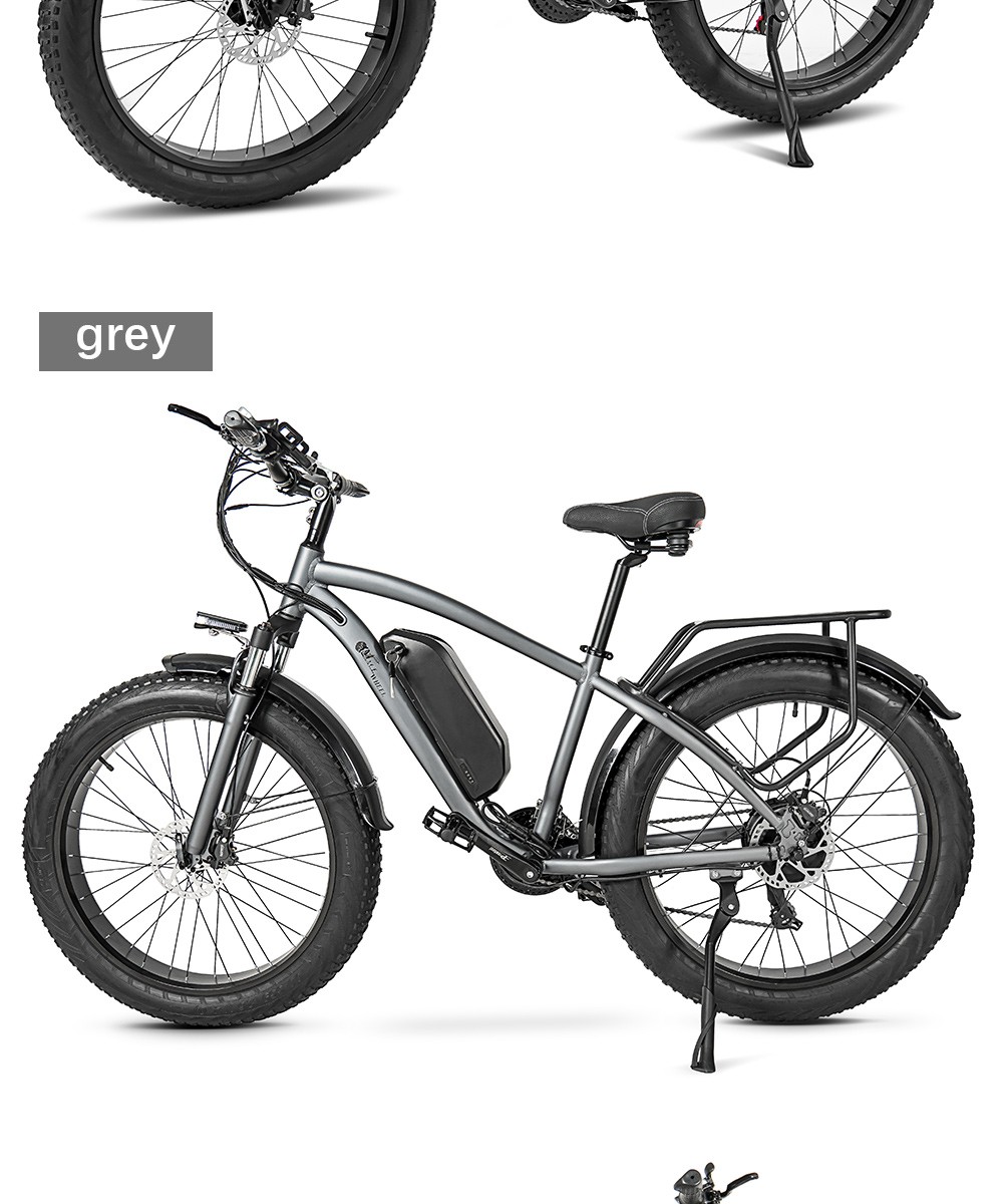 CMACEWHEEL M26 Electric Bike 26*4.0 inch CST Fat Tire 750W Motor 40-45km/h Max Speed 48V 17Ah Battery 110km Range - Black