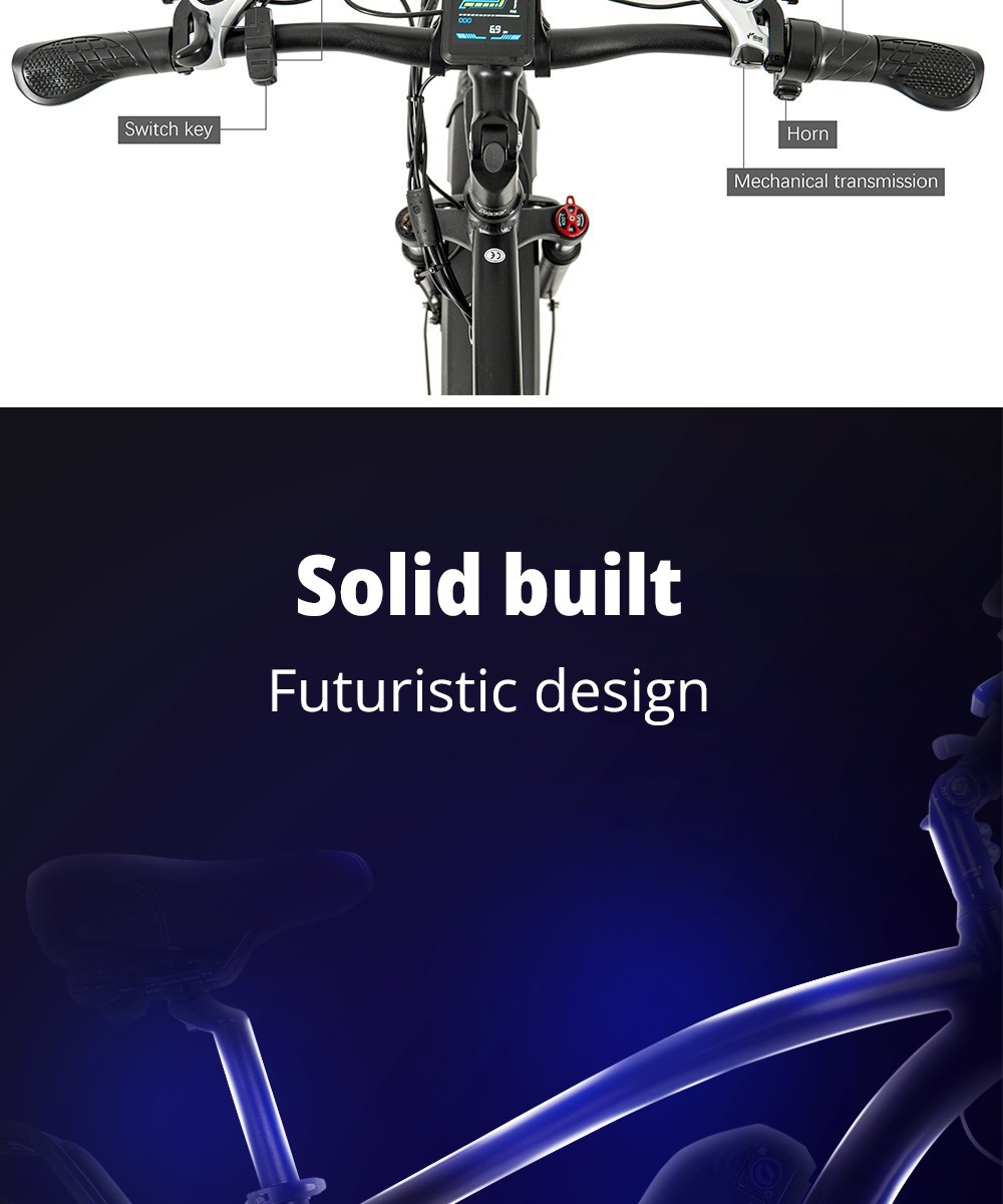 CMACEWHEEL M26 Electric Bike 26*4.0 inch CST Fat Tire 750W Motor 40-45km/h Max Speed 48V 17Ah Battery 110km Range - Black